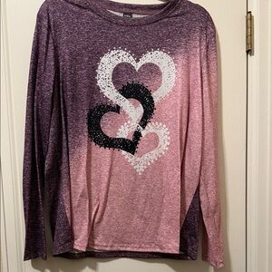 SHEIN Purple and Pink Long Sleeve Tee